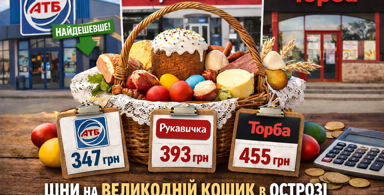 Великодній кошик 2026: де в Острозі найвигідніші ціни на святкові продукти